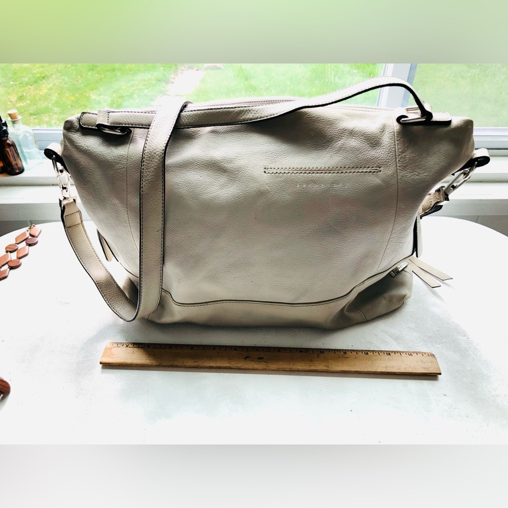 Leather satchel - 100% leather - white/ivory 16” x 12” x 3.5”+ by Sanctuary - Picture 11 of 16